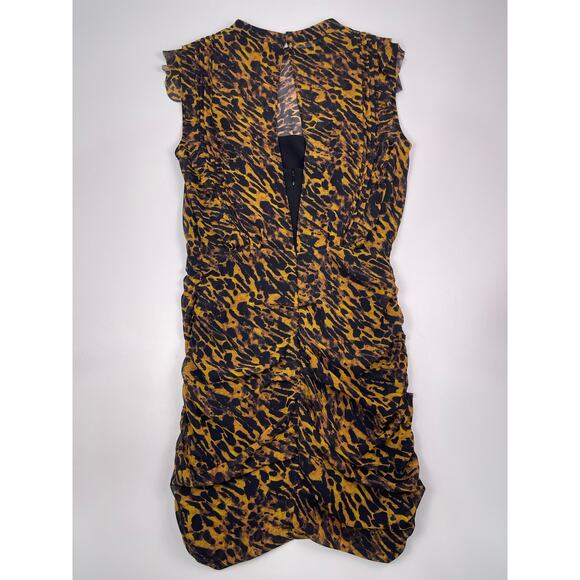 AllSaints Animal Print Ruched Mini Dress US 4 - Picture 5 of 9